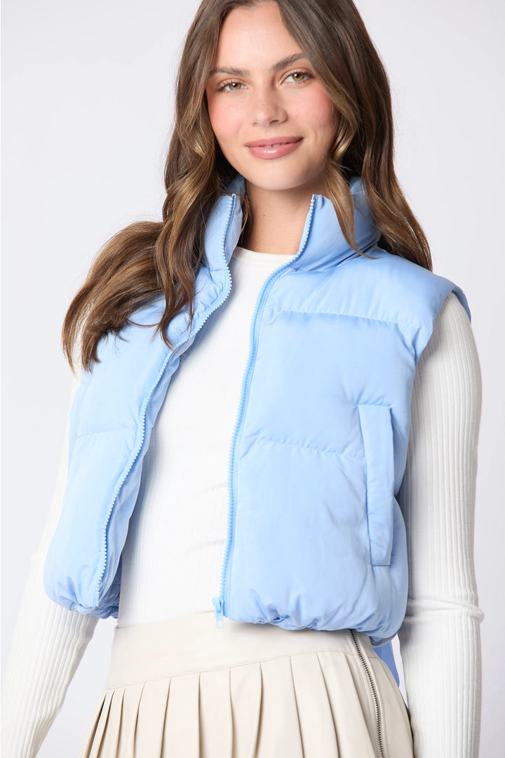 Powder Blue Coquette Puffer Vest – Haute Stuff Boutique